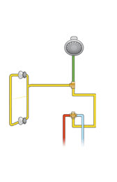 Douche de plafond thermostatique 1/2 po avec 2 jets corporels